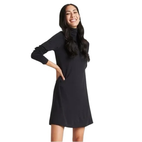 Kit + Ace UPGRADE BRUSHED DRESS A-Line French Terry Turtleneck Relaxed Fit - Sm - Picture 4 of 13
